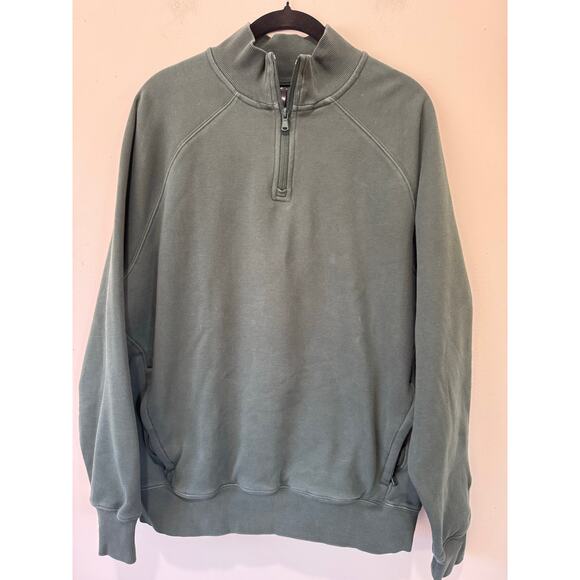 Fabletics green quarter zip sweatshirt size M pocket - Picture 1 of 5